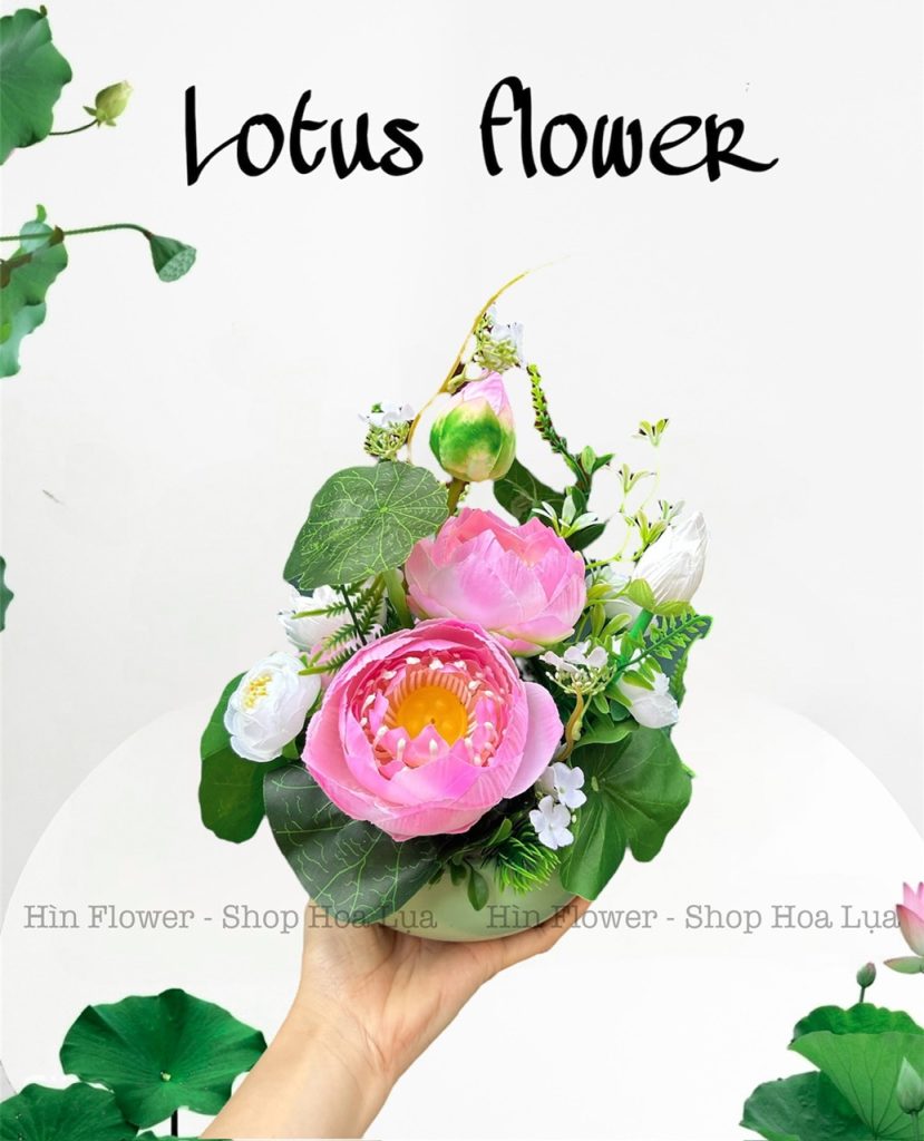 Hoa Sen Lụa Decor Bàn Tiệc