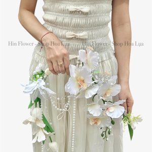 Hoa cưới lụa vòng cầm tay