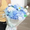 Hoa Lụa Tú Cầu Xanh Mix