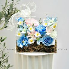 Vali Mica Hoa Lụa Xanh Hồng