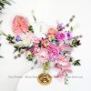 bình hoa vải decor màu hồng