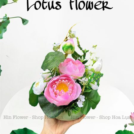 Hoa Sen Lụa Decor Bàn Tiệc