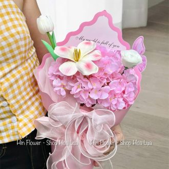 Bó 1 Tú Cầu Lụa Hồng
