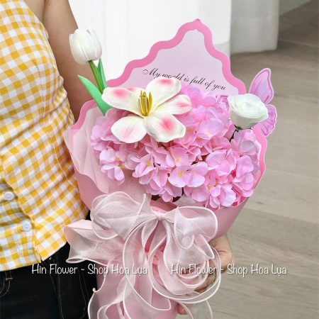 Bó 1 Tú Cầu Lụa Hồng