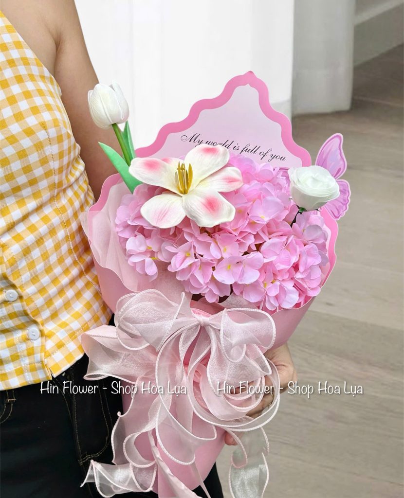 Bó 1 Tú Cầu Lụa Hồng