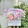 Kệ Hộp Hoa Lụa Hồng Tím