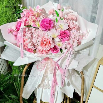 Bó Hoa Lụa Lớn Mix Hồng