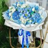 Bó Hoa Lụa Lớn Xanh Trắng