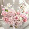 Giỏ Hoa Lụa Tú Cầu Hồng