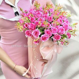 Hoa Lụa Sophia Ốc Quế Hồng